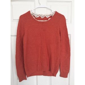 🔥LASTDAY🔥Orange sweater with lace